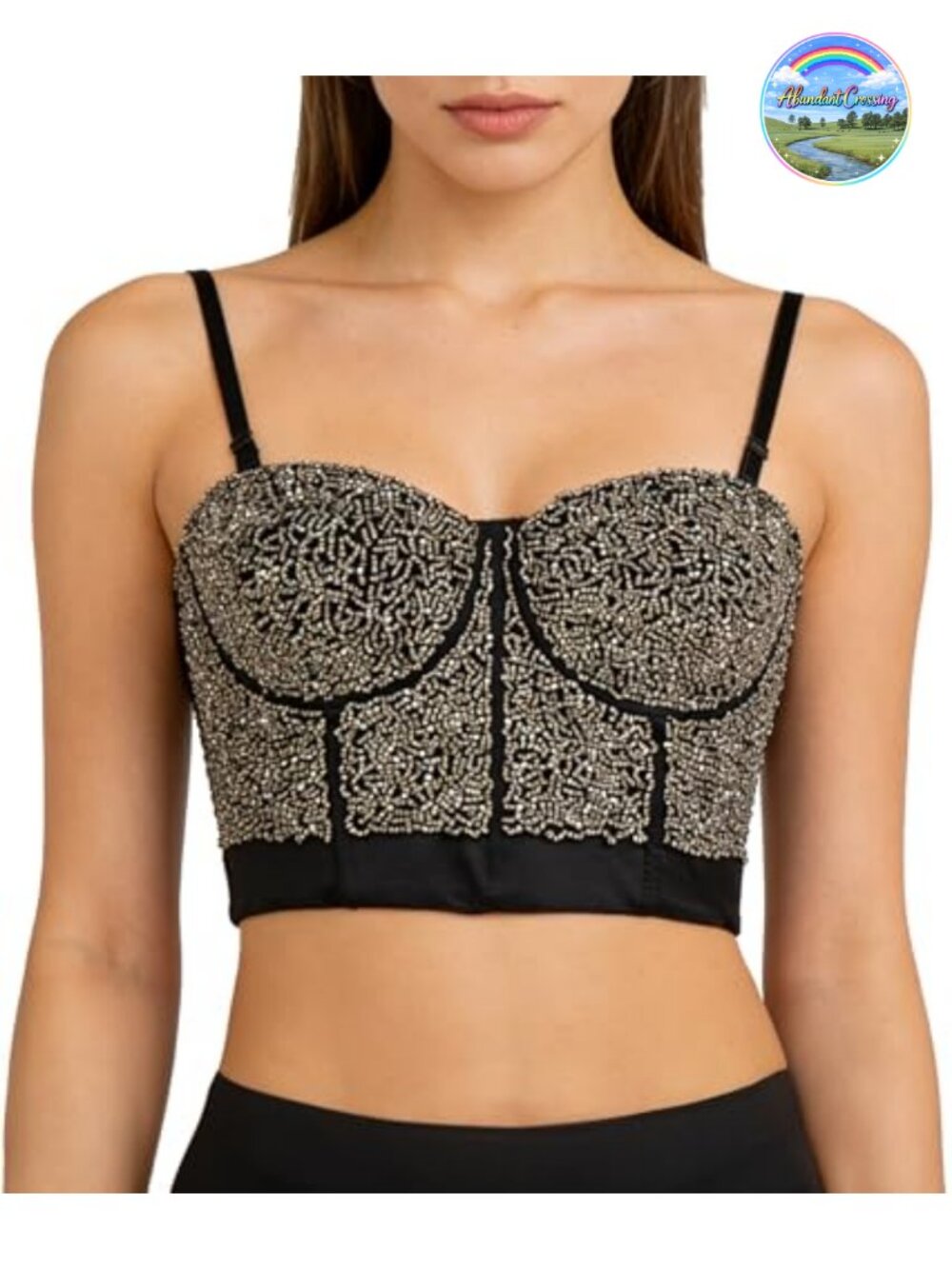 Metallic Studs Bustier Bra Corset Top Sweetheart Neck Corset Fit